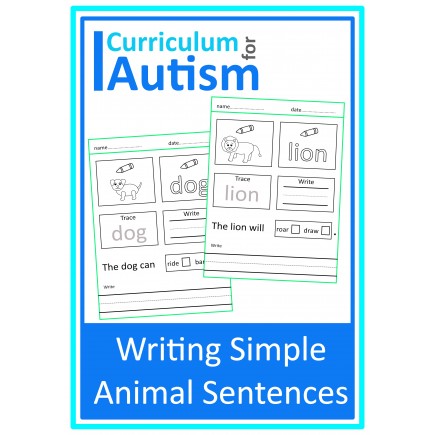 Writing Simple Sentences Animal Theme